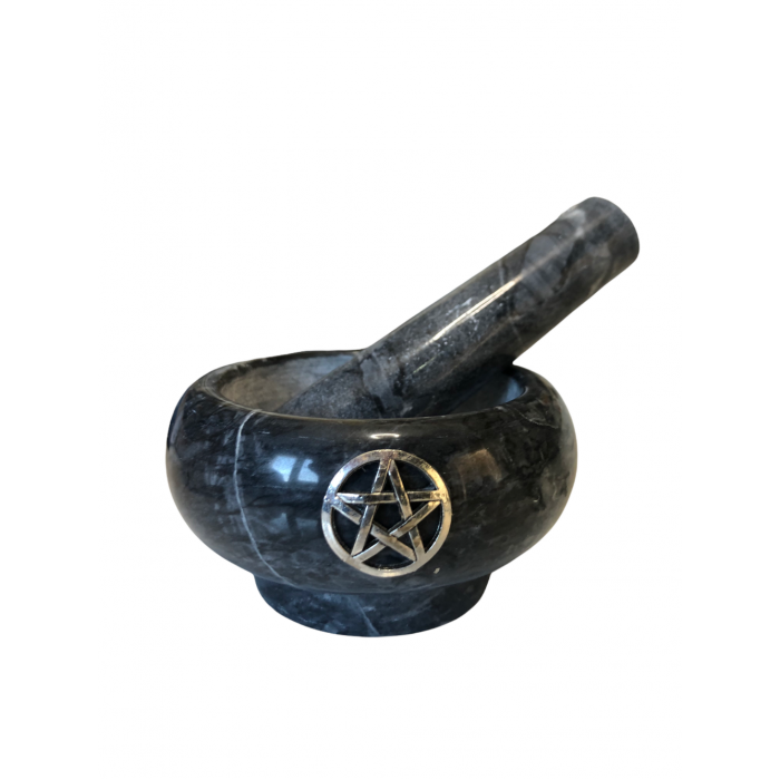 Pentacle Siyah Mermer Havan