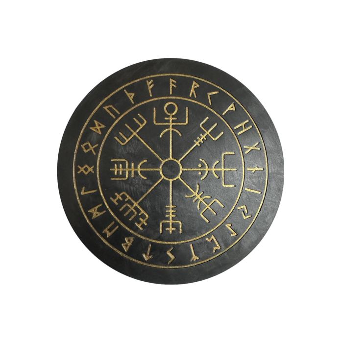 Vegvisir Rün Plaka Black Antique Gold