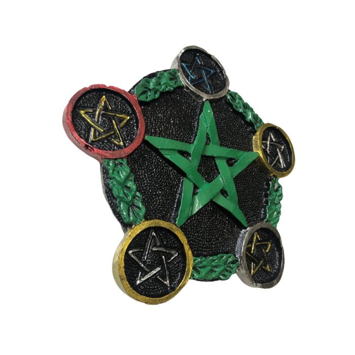 Pagan Wiccan Pentagram 5'li Tealight Mumluk Renkli