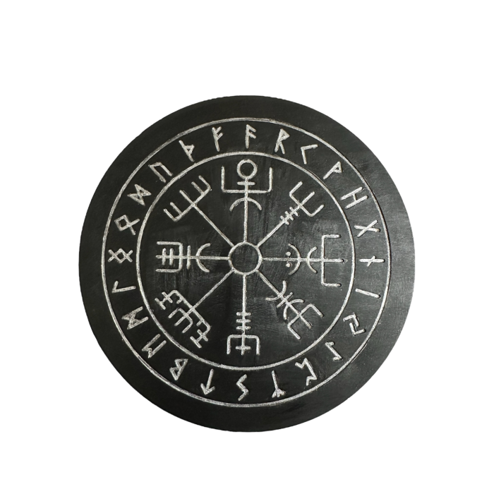 Vegvisir Rün Plaka Black Silver