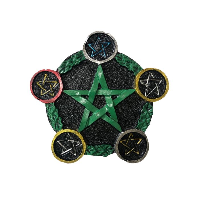 Pagan Wiccan Pentagram 5'li Tealight Mumluk Renkli