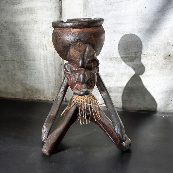 Ahşap Afro Küllük Kızgın Surat