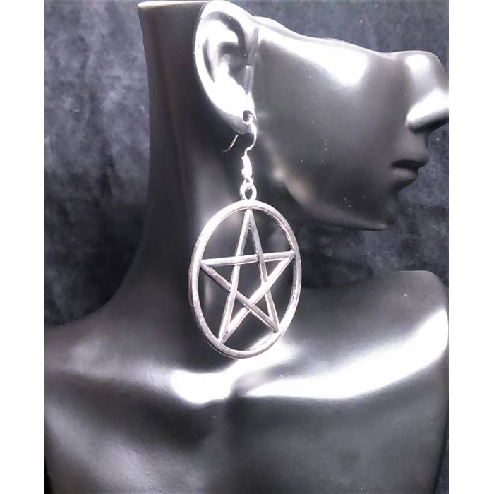 Metal Pentagram Küpe