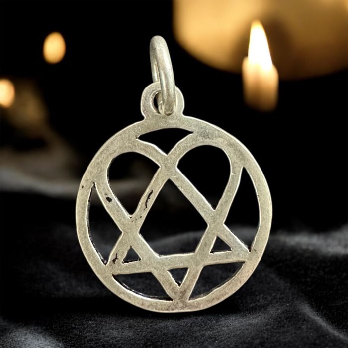 Kalp Pentacle 925 Gümüş Kolye Ucu