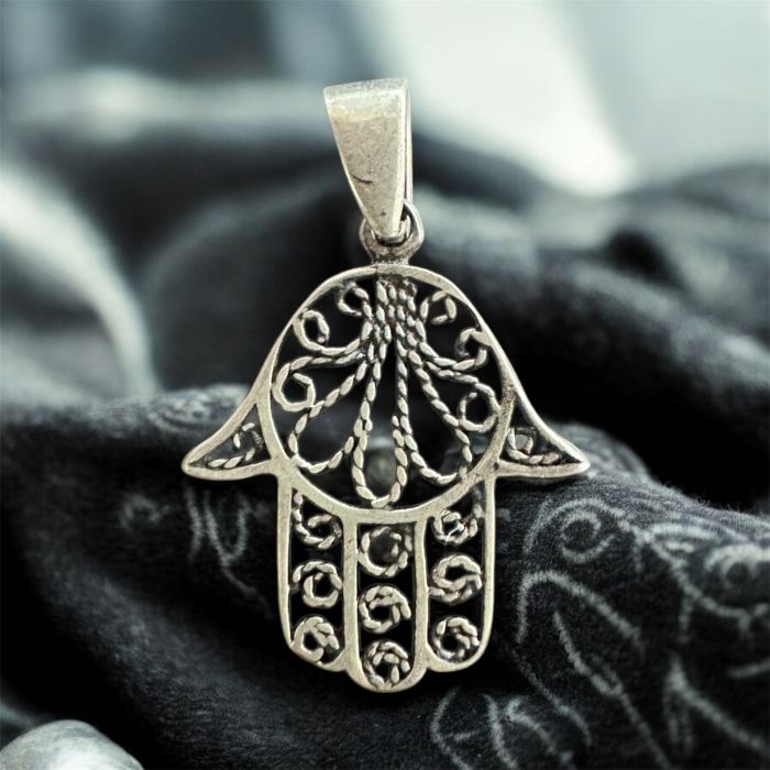 Fatma Ananın Eli Hamsa 925 Gümüş Kolye Ucu