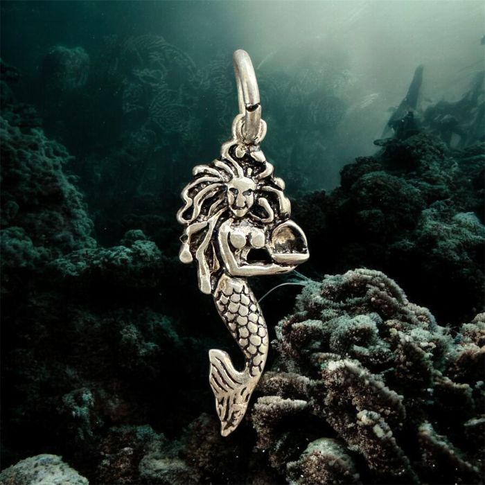 Deniz Kızı Medusa 925 Gümüş Kolye Ucu