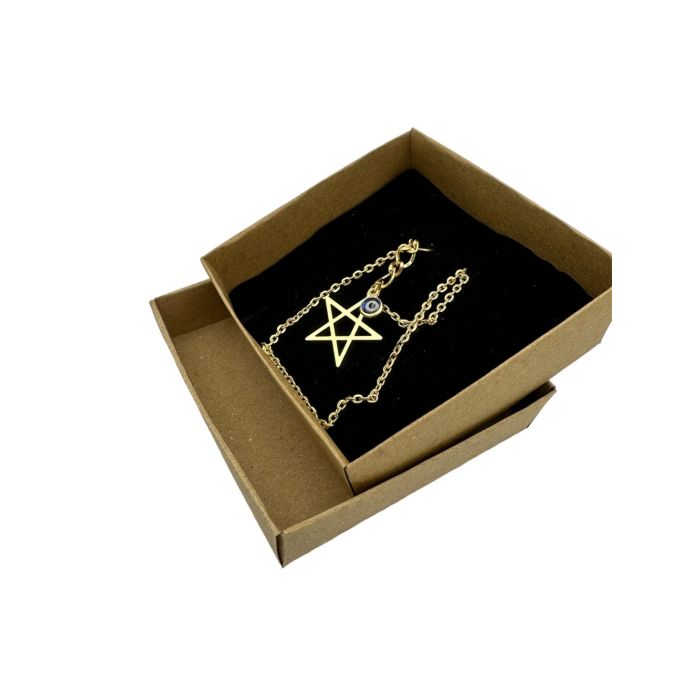 Nazar Pentagram Kolye - Gold