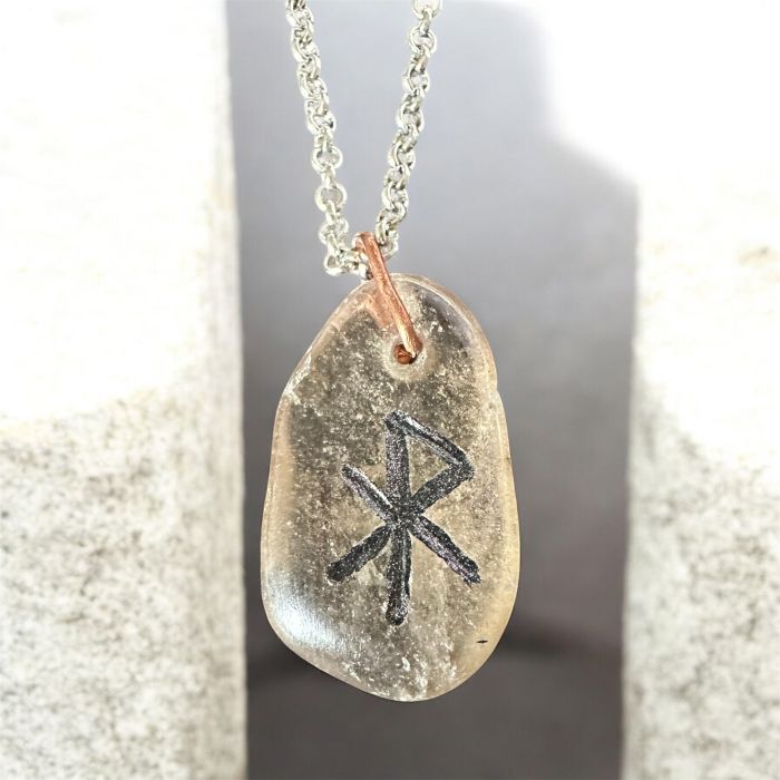 Dumanlı Kuvars Rune Kolye